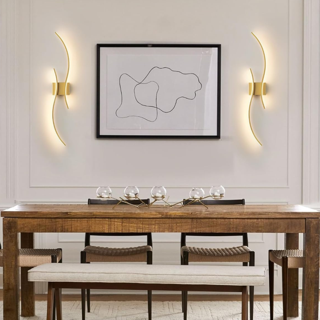 Curved Wall Lamp LED: Set of 2